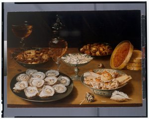 Bodegón de ostras en plato de estaño de Osias the Elder Beert