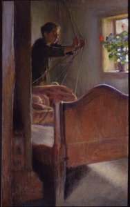 Pintura ""La cuna"" de Osip Braz (1872-1936) 1894 Museo Estatal de Arte, Odessa de Osip Emmanuilovich Braz