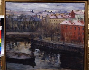 ""Vista de Leningrado"" Actual San Petersburgo. Pintura de Osip Emmanuilovich Braz (1872-1936) Museo de Arte Regional, Kaluga de Osip Emmanuilovich Braz