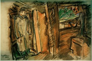 Rifle de proyección en posición cubierta de Oskar Kokoschka