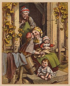 Un hogar feliz (litografía en color) de Oskar Pletsch