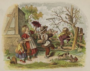 Grupo de niños jugando al aire libre de Oskar Pletsch