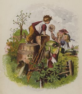 Grupo de niños jugando al aire libre de Oskar Pletsch