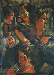 Grupo de Figuras con Mano Alzada de Oskar Schlemmer