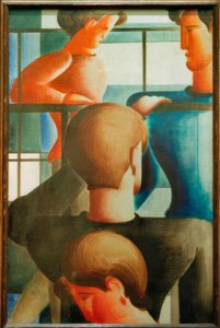 Grupo en la barandilla I de Oskar Schlemmer
