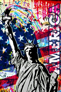 Graffiti de la libertad estadounidense de Osvaldo Russo