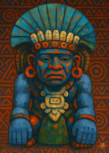 Figura maya antigua de Osvaldo Russo