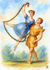 Pareja bailando en primavera de Osvaldo Russo
