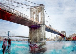 Las emblemáticas aguas del puente de Brooklyn de Osvaldo Russo