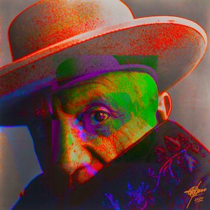 Retrato psicodélico intenso de Osvaldo Russo