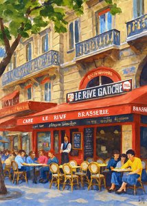 Un animado café parisino