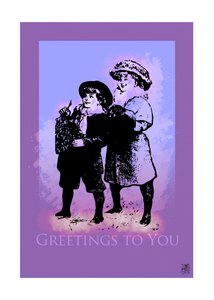 Niños vintage en morado de Osvaldo Russo