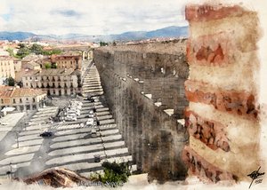 Ciudad del acueducto romano de Segovia de Osvaldo Russo