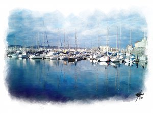 Reflejos del puerto sereno de Osvaldo Russo