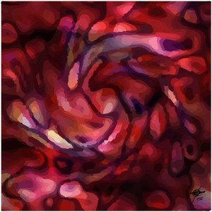 Flujo carmesí abstracto y vibrante de Osvaldo Russo