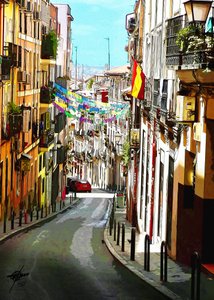 Una animada calle española de Osvaldo Russo