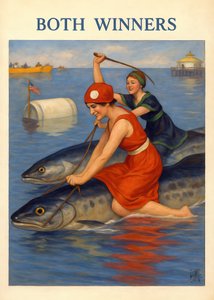 Ciclistas vintage con peces de Osvaldo Russo