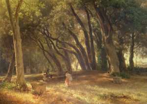 En el jardín de la Villa Borghese de Oswald Achenbach
