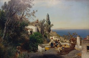 Vista de la bahía de Nápoles de Oswald Achenbach