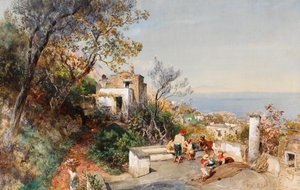 Vista de la bahía de Nápoles de Oswald Achenbach