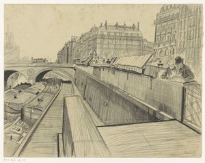 Vista del Quai des Grands-Augustins en París de Oswald Heidbrinck