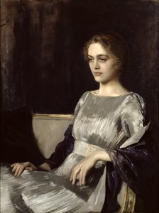 La Srta. Muriel Gore con un vestido de Fortuny de Oswald Hornby Joseph Birley