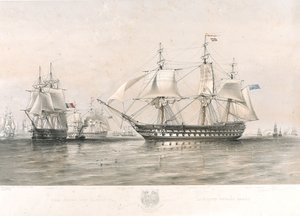 Las flotas inglesa y francesa en el Báltico de Oswald Walters (after) Brierly