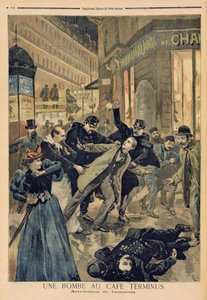 Una Bomba en el Café Terminus, el Arresto del Asesino, ilustración de 