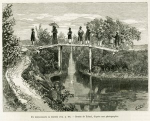 Un misionero en turno. Grabado por Tofani, para ilustrar la historia Treinta meses en Tonkín, en 1884, por el Doctor Paul Hocquard, en le tour du monde 1890, bajo la dirección de Edouard Charton (1807-1890), Hachette, París. de Oswaldo Tofani