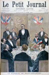 Banquete de nacionalistas franceses y Paul Déroulède, Saint-Sebastien, Bélgica, 1900 de Oswaldo Tofani