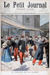 Soldados franceses regresando a casa, Francia, 1897
