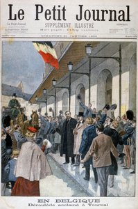 Paul Déroulède llegando al exilio en Tournai, Bélgica