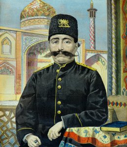 Retrato del Sha de Persia Shah Mozaffer Ed Dine (Grabado)