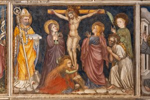 Detalle de la Crucifixión de Ottaviano Nelli