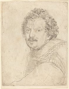 Un hombre con bigote y perilla, mirando al frente de Ottavio Leoni
