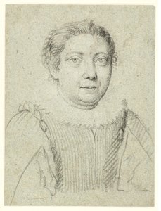 Retrato de una mujer, medio cuerpo girado a la derecha de Ottavio Mario Leoni