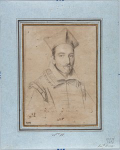 Retrato de prelado probablemente el Cardenal Francesco Maria Bourbon Del Monte Santa Maria (1549-1627). Dibujo de Ottavio Leoni (1578-1630) 1616. Génova, Musei di Strada Nuova, Fondo Disegni, inv 2418