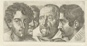 Portret de Cosimo Orsino, Cesare Bartolotti, Sigmund Laire y een zelfportret de Ottavio Leoni de Ottavio Mario Leoni