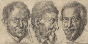 Tres retratos posiblemente representando a Camillo Graffico, Ercole Pedemonte y Antoni, ca. 1620-30 de Ottavio Mario Leoni