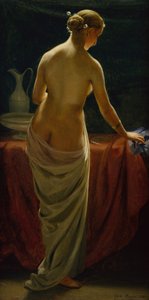 Una dama desnuda en su tocador de Otto Bache