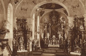 Iglesia parroquial, Oberammergau, interior de la iglesia de Otto Ballerstedt