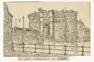 Amercoeurpoort te Luik La puerta Amercoeur en Lieja (título sobre objeto) de Otto Baron Howen