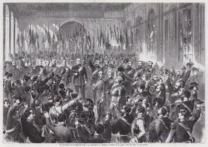 Proclamación del Rey Guillermo I de Prusia como Emperador de Alemania, Salón de los Espejos, Palacio de Versalles, Francia de Otto Edmund Guenther