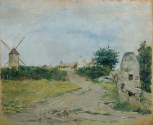 paisaje con molino de viento