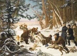 El Zarevich Alexander Nikolaevich en una cacería de osos en las afueras de Moscú de Otto Grashof