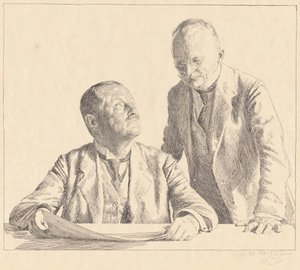 Doble retrato de los coleccionistas Guido von Usedom y Gustav von Houwald el sammler de Otto Greiner (signed by artist)