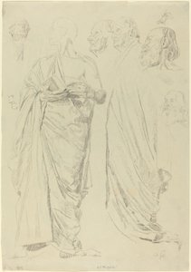 Estudios de hombres en togas [recto]