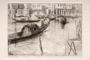Grabados de Venecia: Traghetto San Felice, siglo XIX de Otto H. Bacher