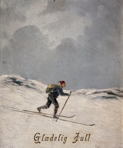 Esquiador (Feliz Navidad), hacia 1880 de Otto Henning