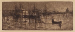 Una Noche Lluviosa en Venecia, c. 1880 de Otto Henry Bacher